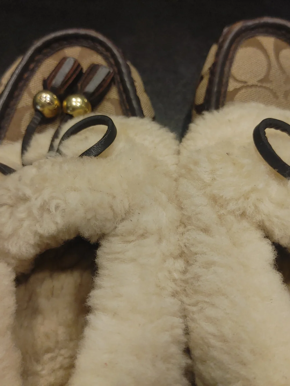 Coach Cream Shearling Lined Slide/Slipper Women's Size 10 - Picture 3 of 6